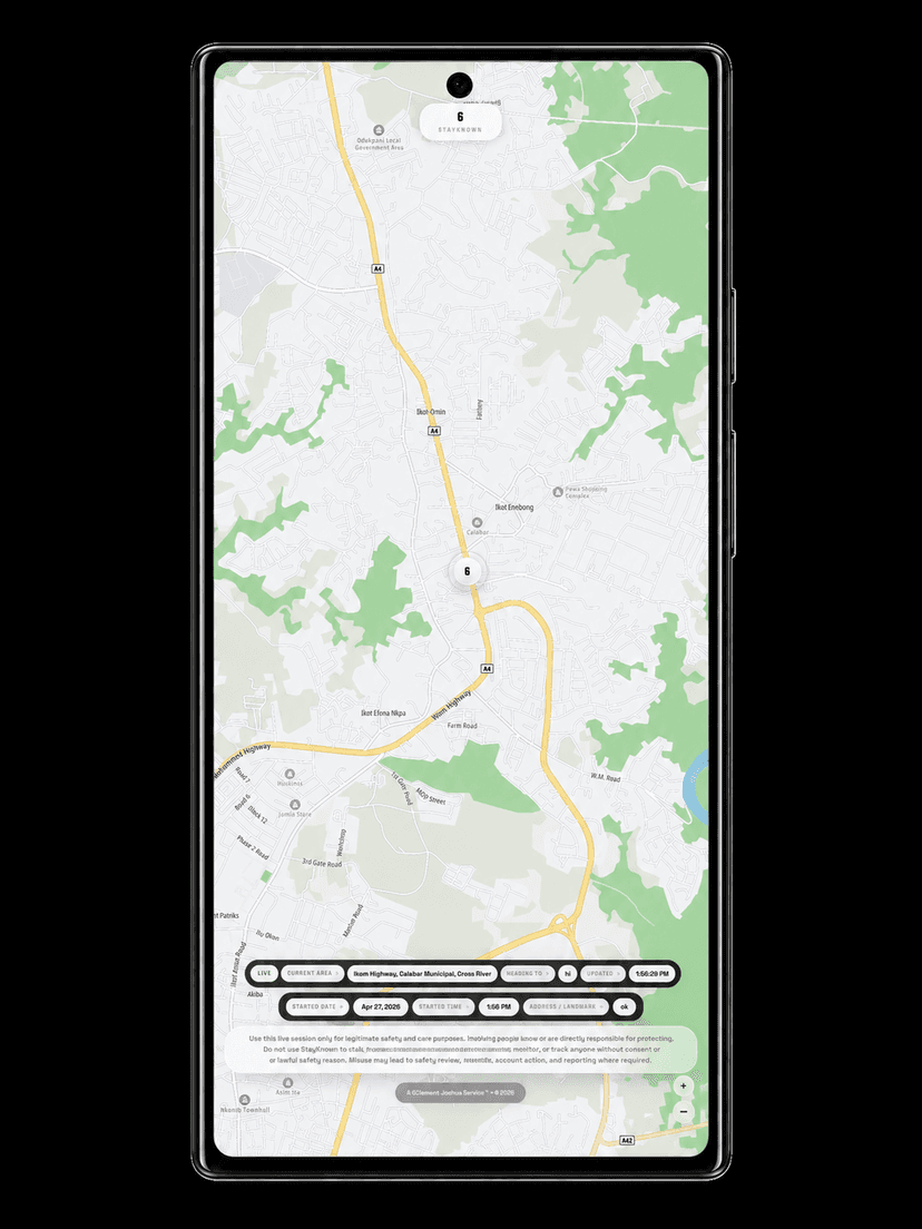 StayKnown LIVE map for approved contacts